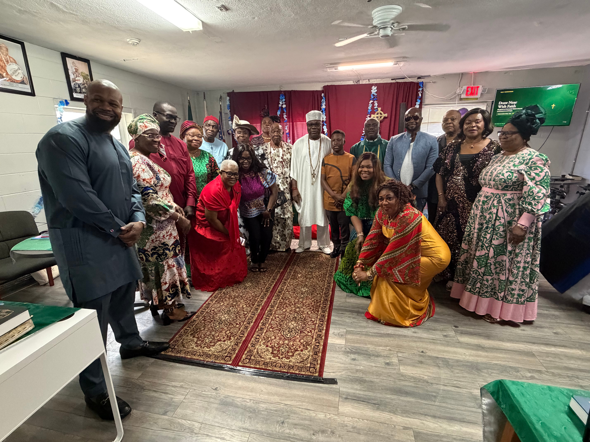 His Royal Majesty with OPU Americas members at Emmanuel Anglican Church
